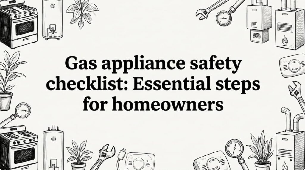Decorative gas appliance safety checklist illustration