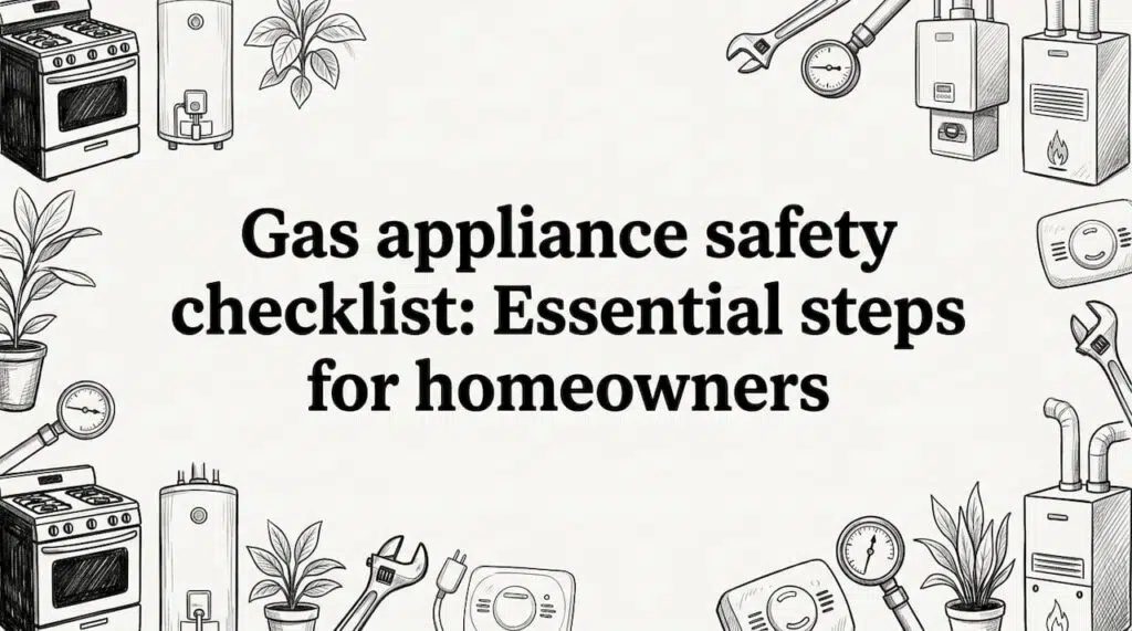 Decorative gas appliance safety checklist illustration
