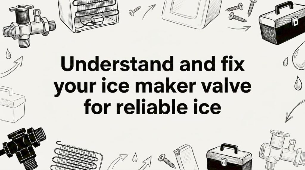 Decorative ice maker valve title card illustration