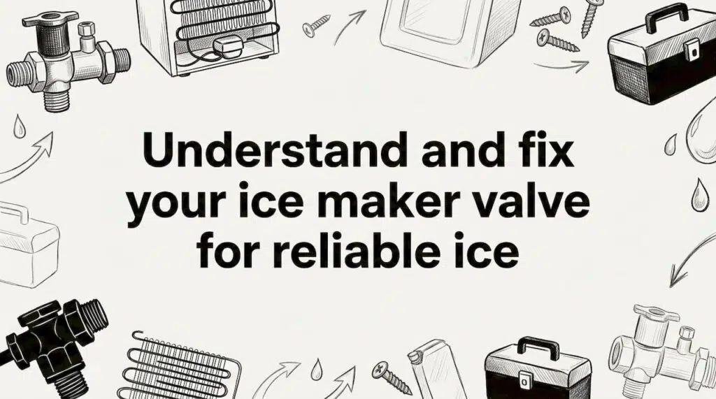 Decorative ice maker valve title card illustration