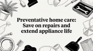 Hand-sketched home care items frame title card