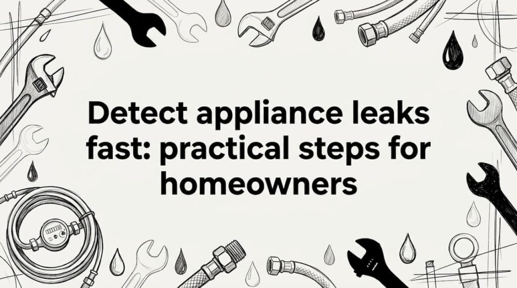Decorative title card illustration with appliance tools