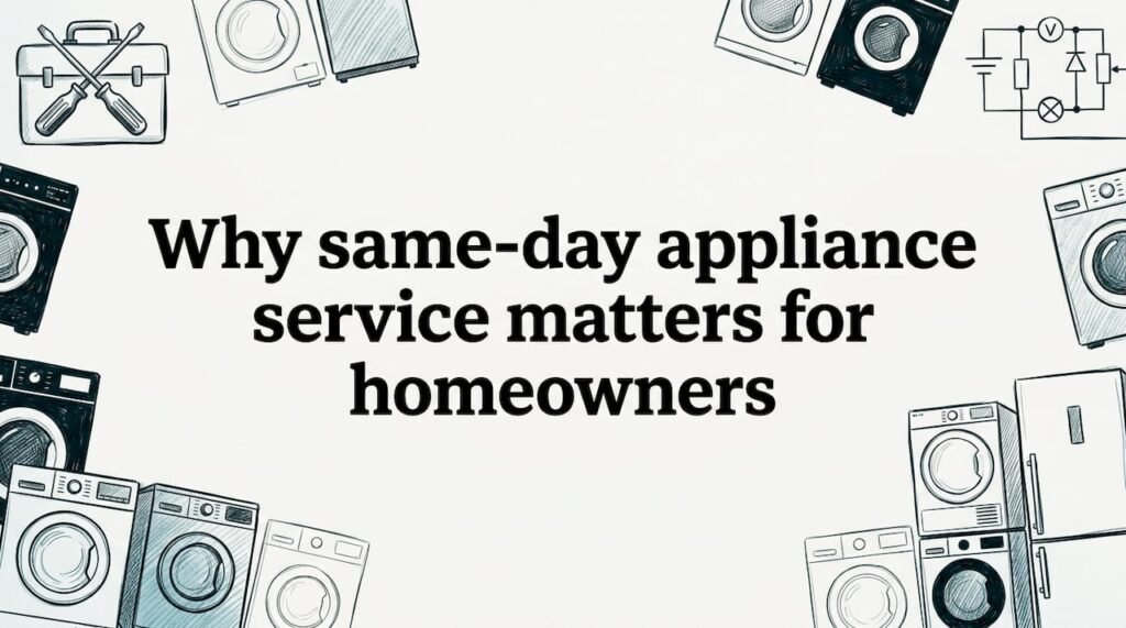 Hand-drawn appliance repair title card illustration