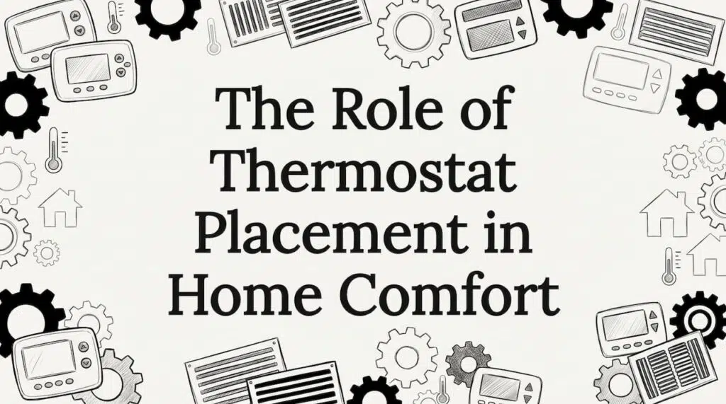Decorative illustrated blog title card with HVAC objects framing center