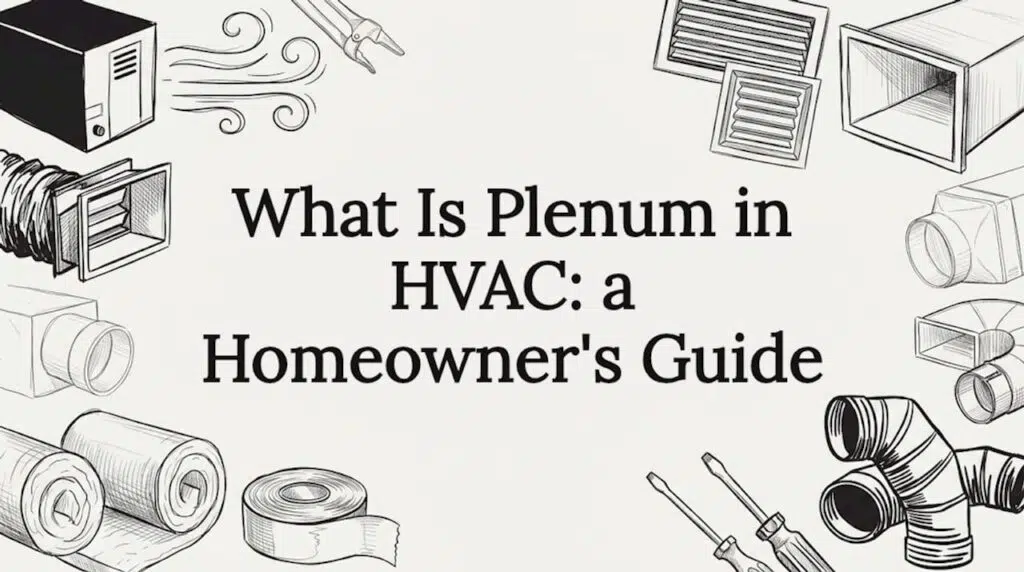 Decorative HVAC plenum-themed title card illustration