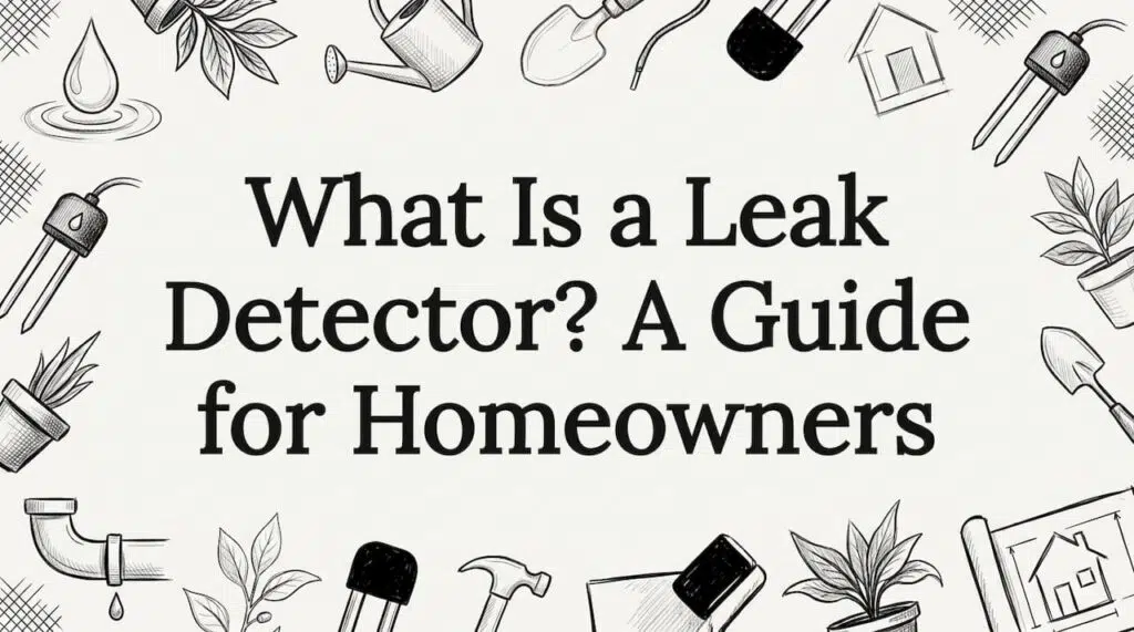 Decorative leak detector title card illustration