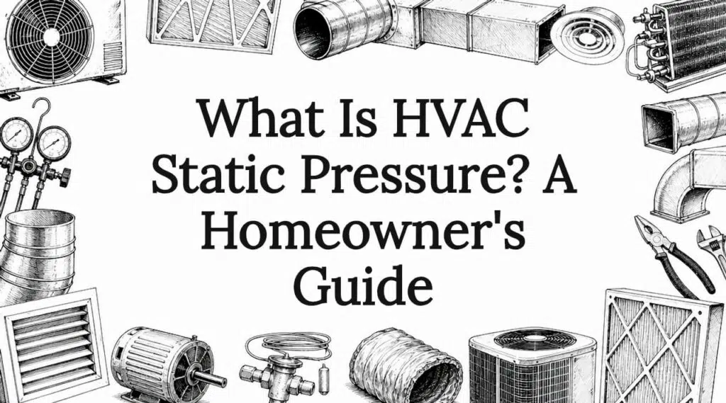 Decorative HVAC static pressure title card illustration