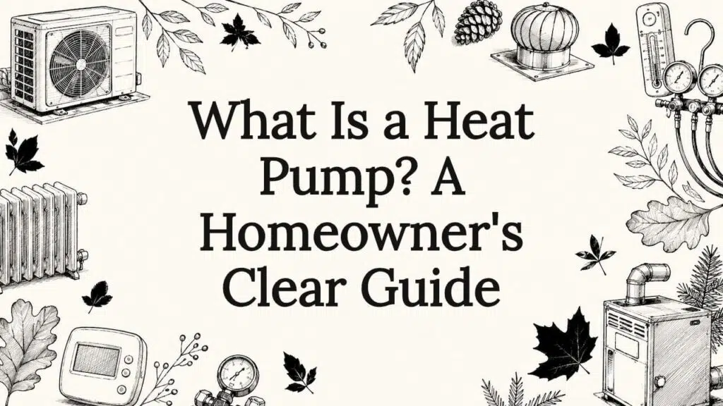 Decorative heat pump title card illustration