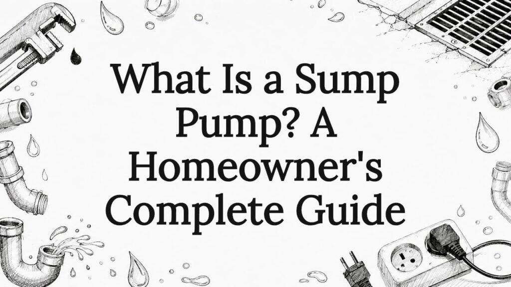 Decorative sump pump title card illustration
