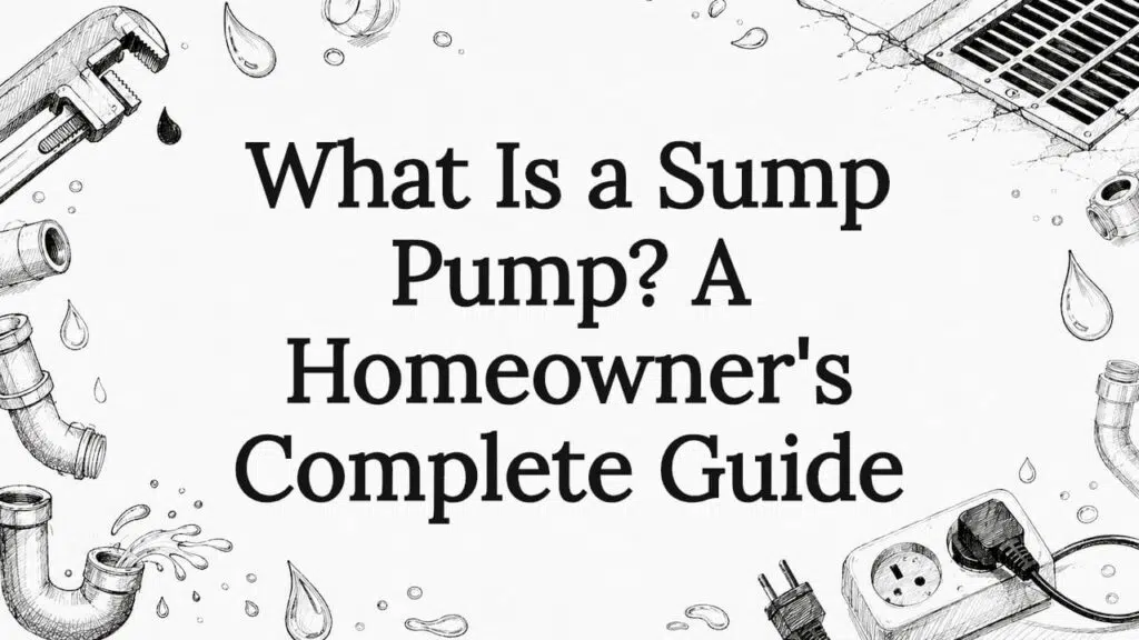 Decorative sump pump title card illustration