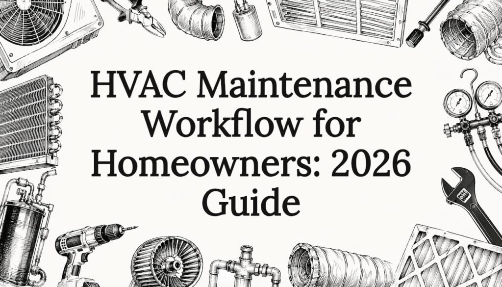Decorative HVAC maintenance title card illustration