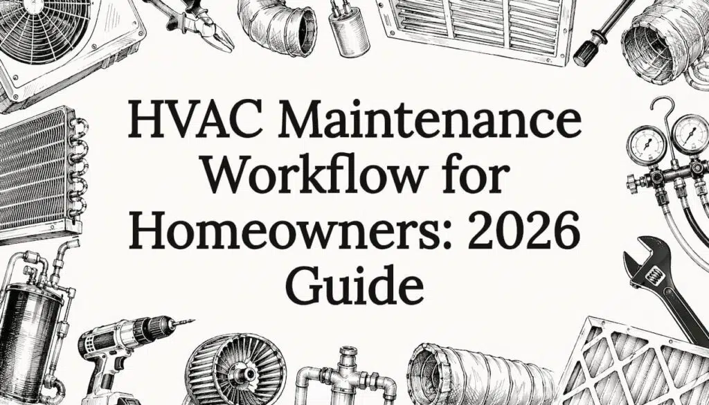 Decorative HVAC maintenance title card illustration