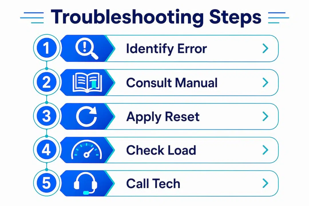 Infographic showing LG washer troubleshooting steps