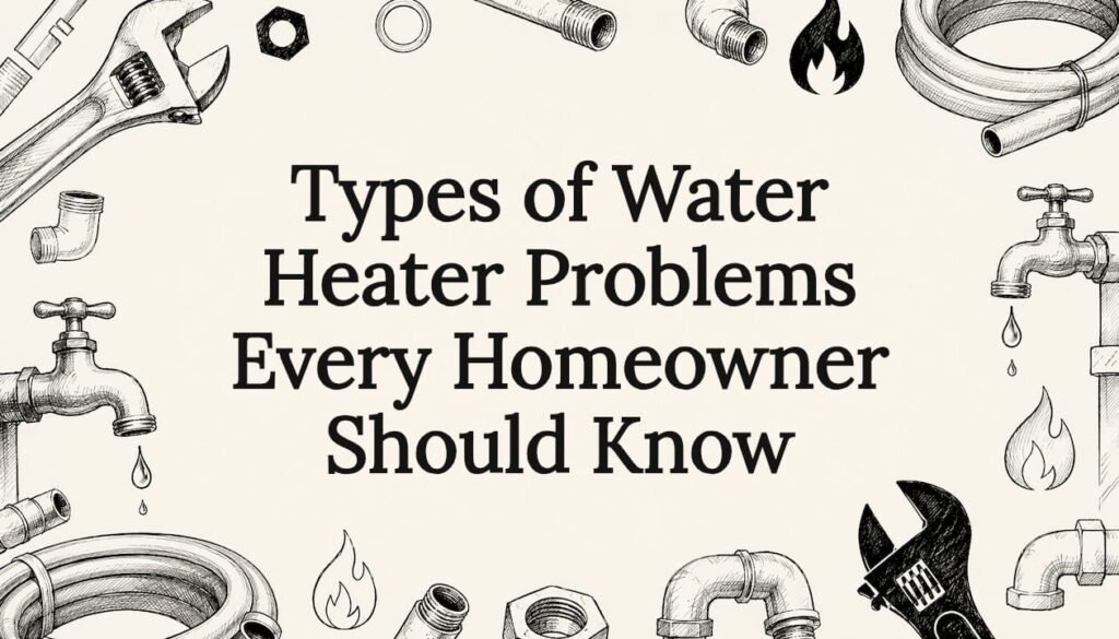Decorative water heater title card illustration