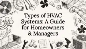 Decorative HVAC systems title card illustration