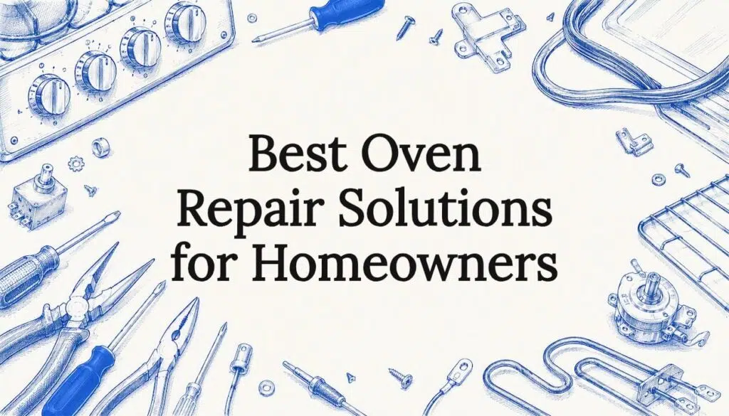 Decorative oven repair tools sketch illustration