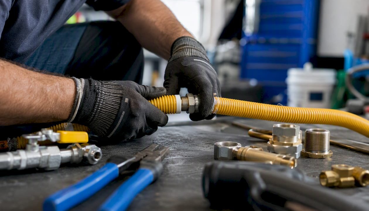 Plumber fitting corrugated stainless steel tubing