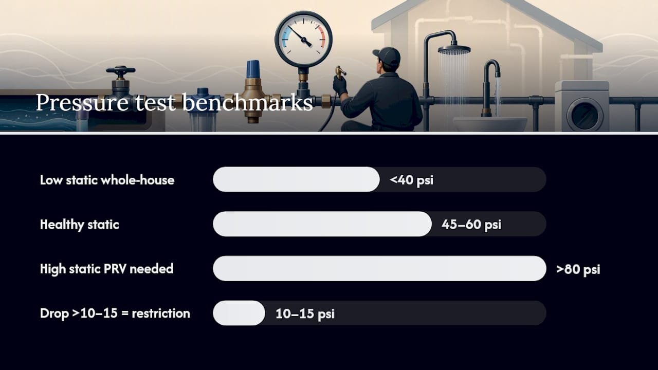 Diagram illustrating water pressure testing process