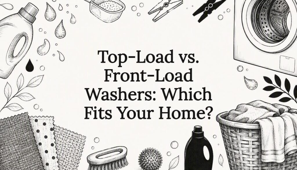 Decorative title card illustration emphasizing laundry themes