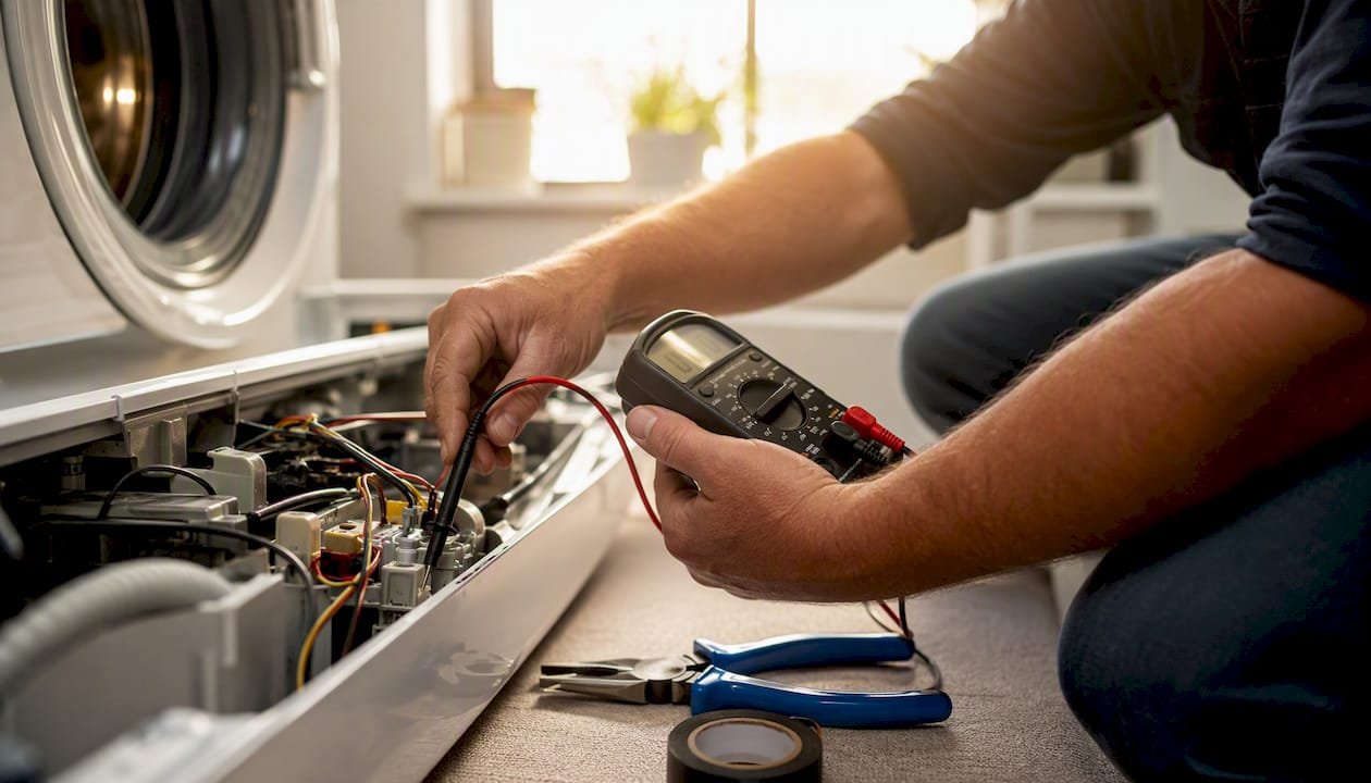 Hands testing appliance with diagnostic meter