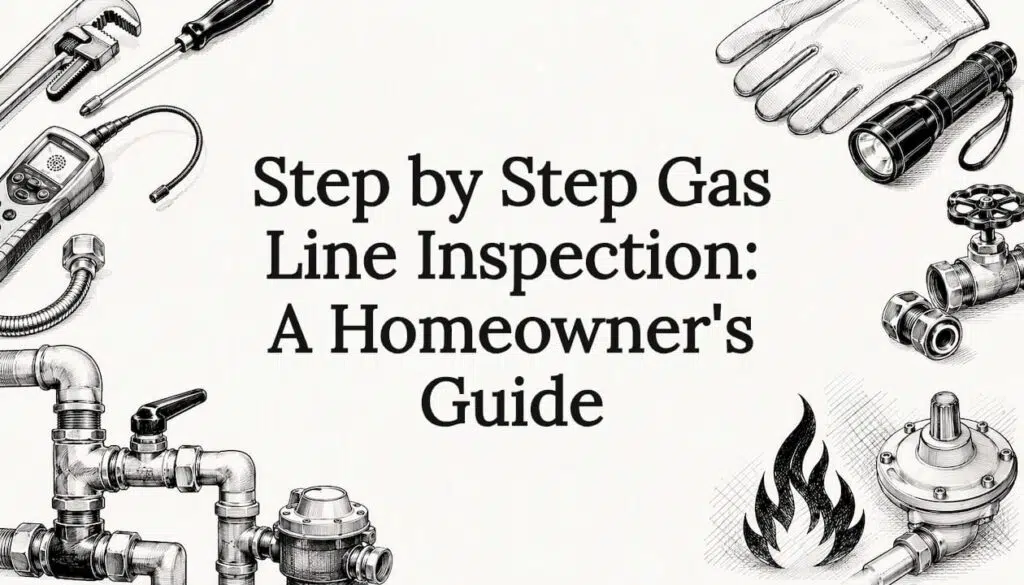 Decorative title card illustration for gas line inspection article