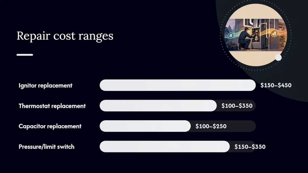Diagram comparing furnace repair costs by part