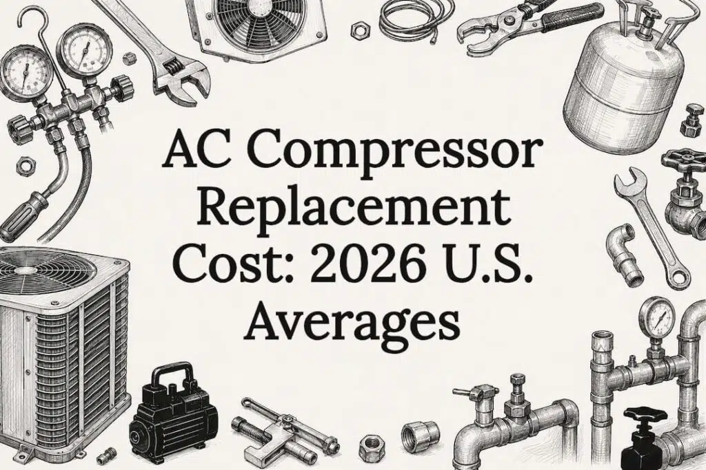 Decorative HVAC repair themed title card illustration
