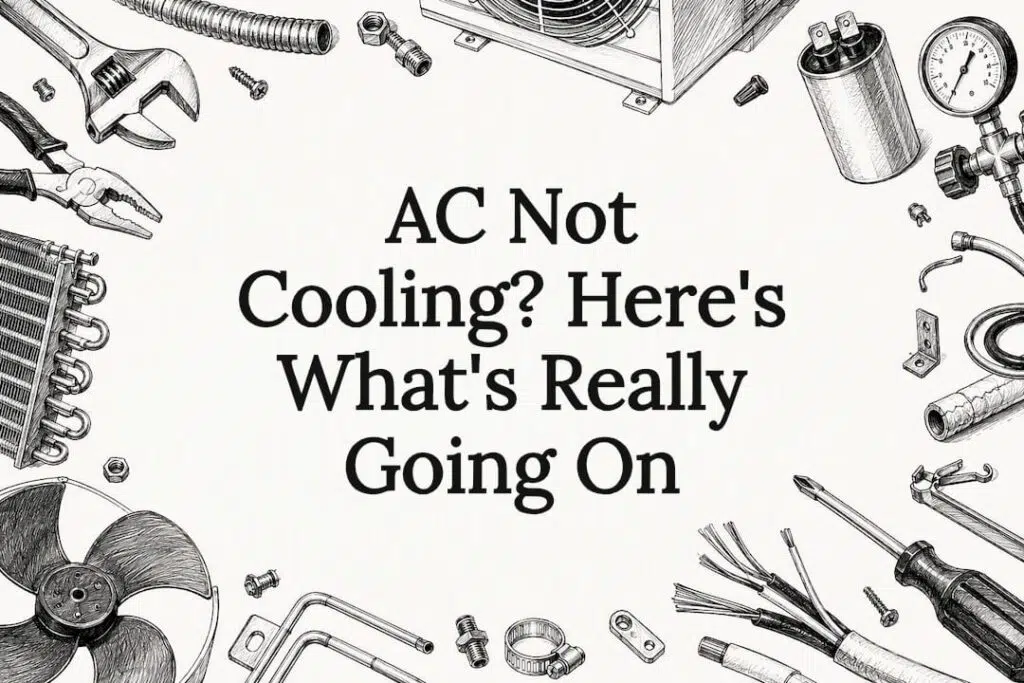Decorative title card illustration for AC repair article