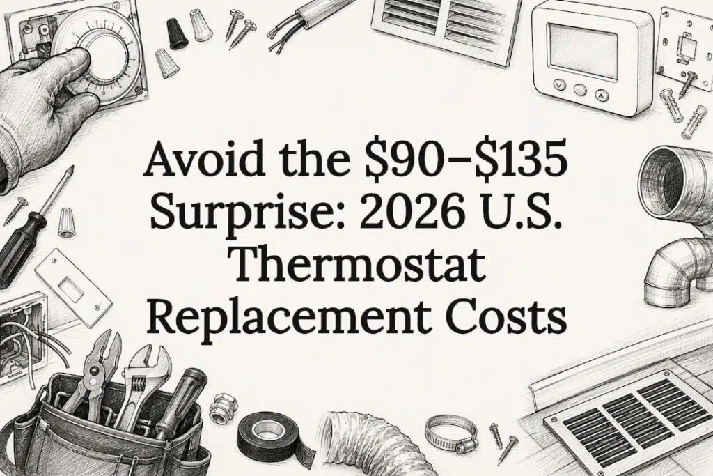 Decorative thermostat replacement title card illustration