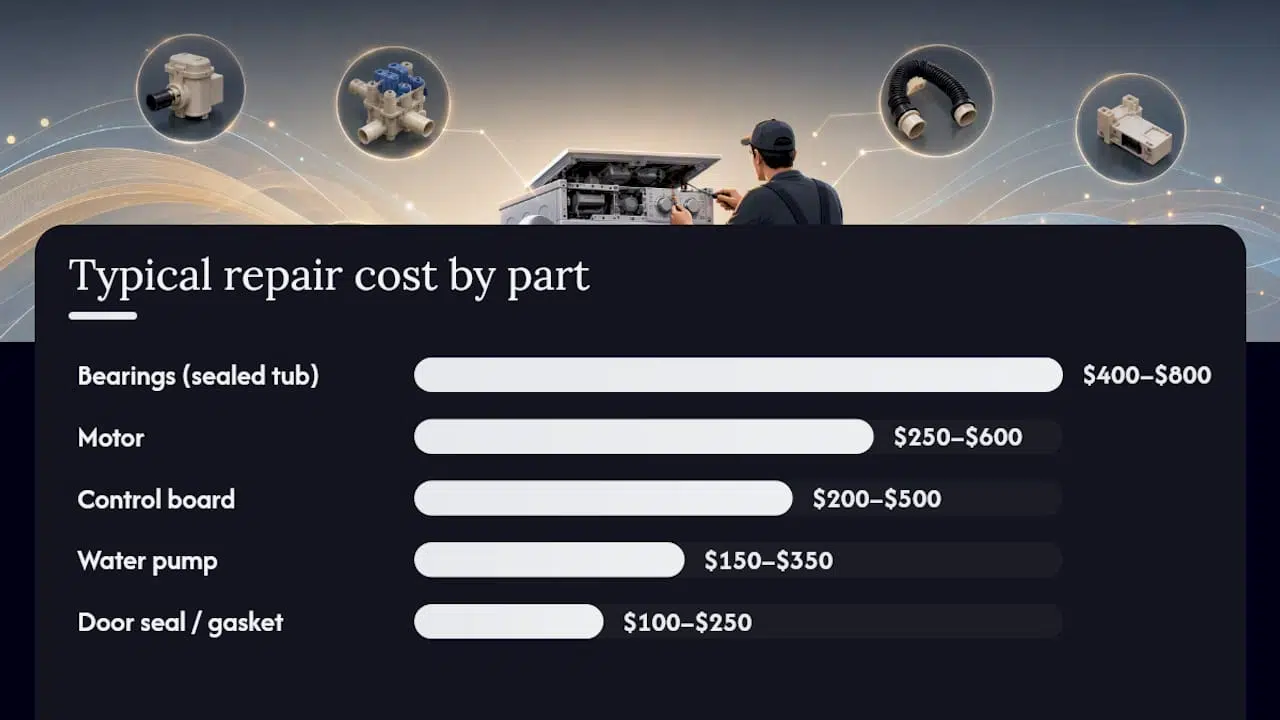How Much Does It Cost to Repair Each Washer Part? — overview diagram