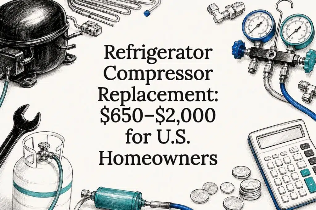 Decorative refrigerator compressor cost title card