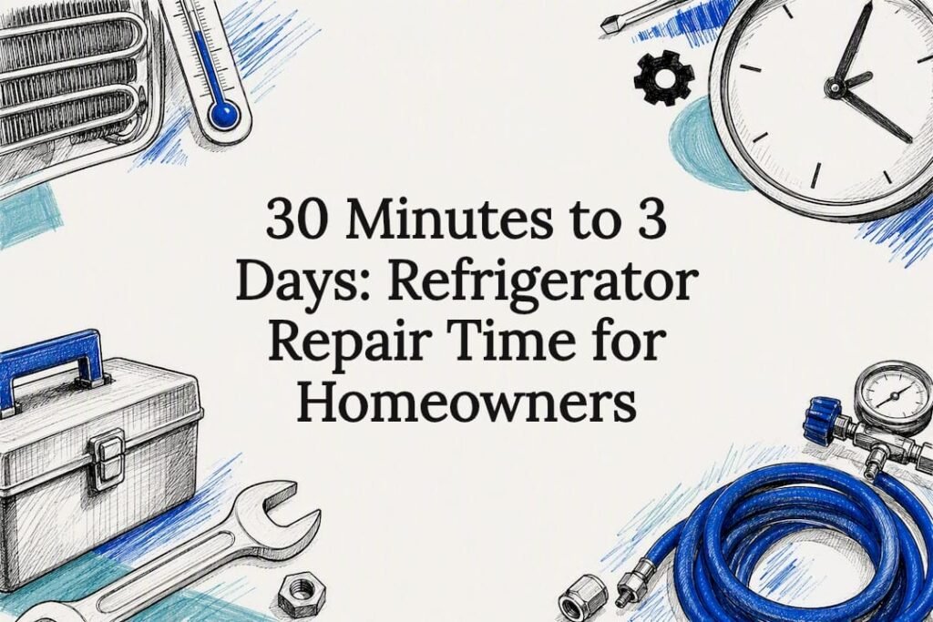Refrigerator repair timeline title card