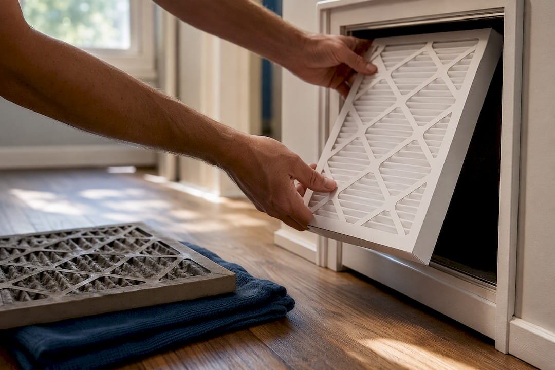 Replacing a dirty AC air filter