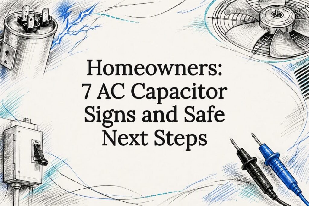 AC capacitor signs title card illustration
