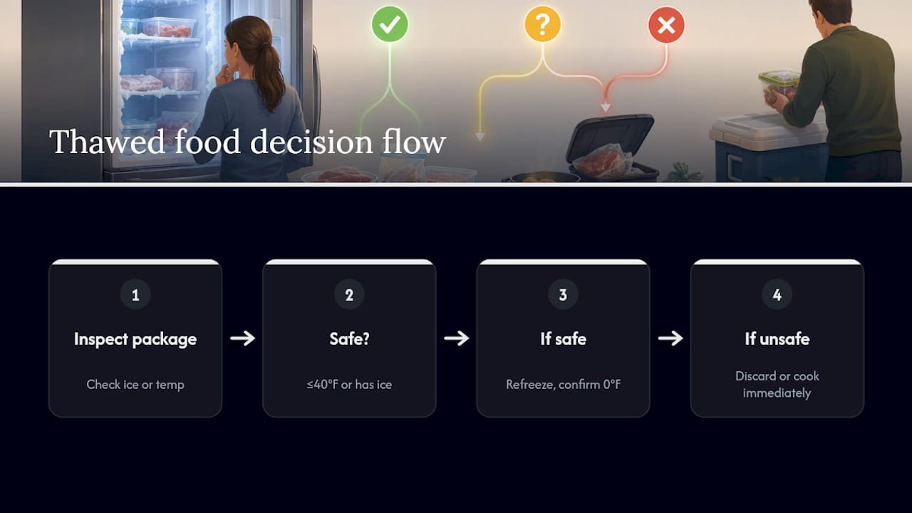 Thawed food safety decision flow