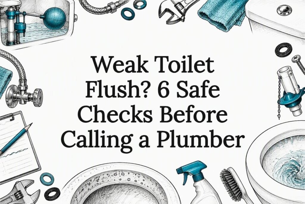 Toilet repair sketch framing the article title