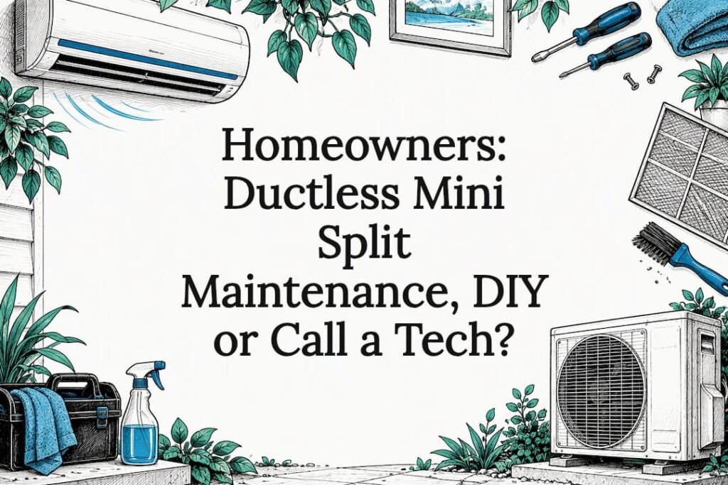 Sketch of ductless mini split components