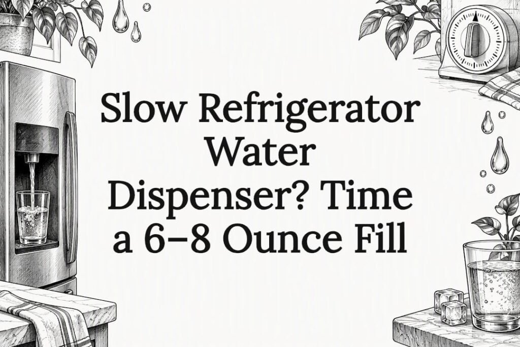 Sketch-framed title card for dispenser flow