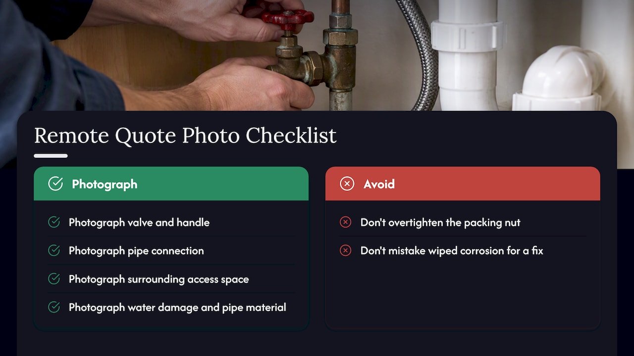 Five details to photograph for a valve quote