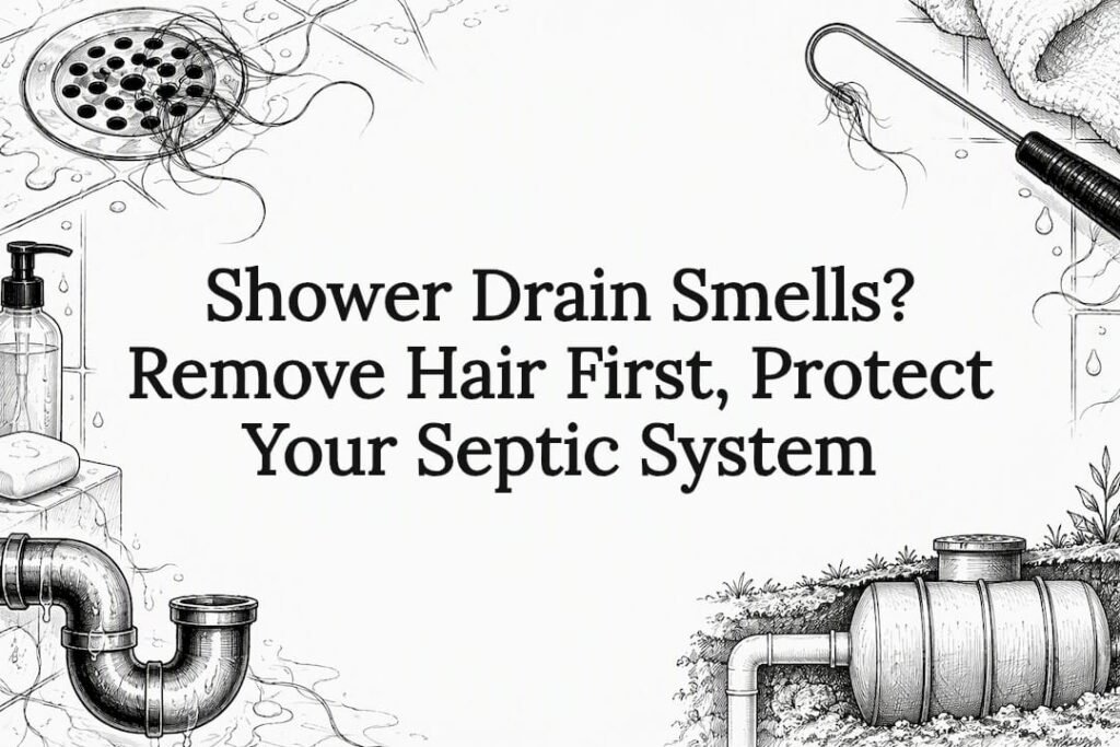 Hand-drawn shower plumbing title card